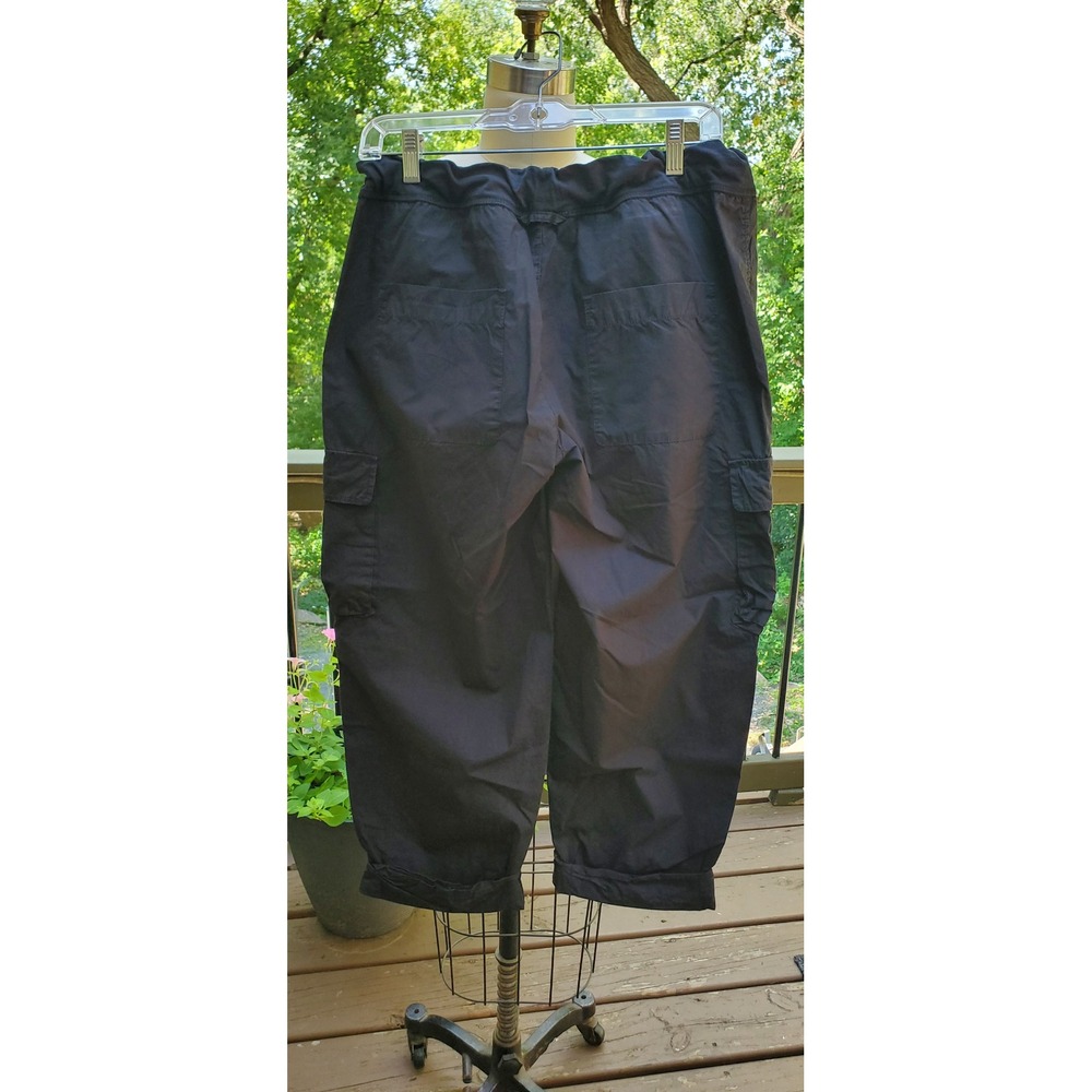 James Perse Standard Black Cargo Cropped Pants WPR1339 Size 3 Relaxed Drawstring - Picture 7 of 7